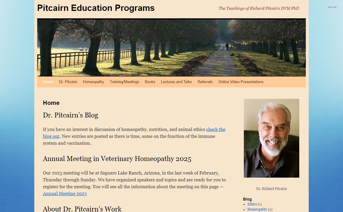 Pitcairn Education Programs | The Teachings of Richard Pitcairn DVM PhD