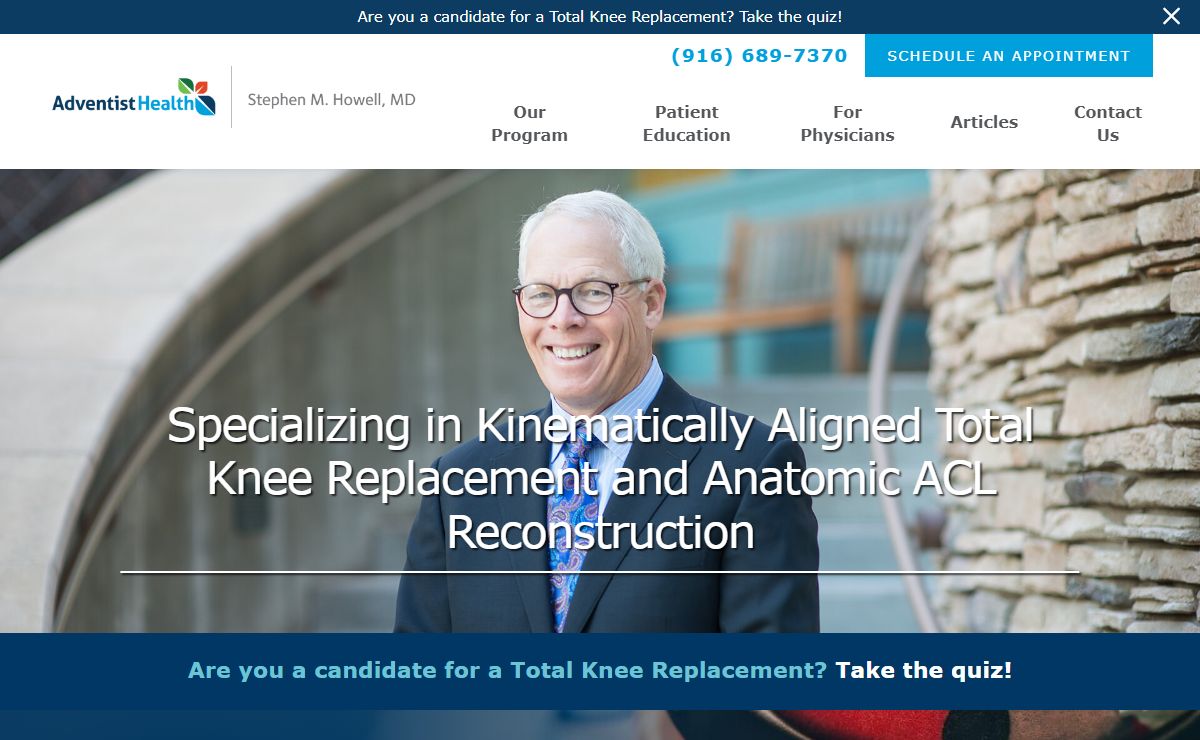 Orthopedic Total Knee & ACL Repair Sacramento, CA | Dr. Stephen Howell