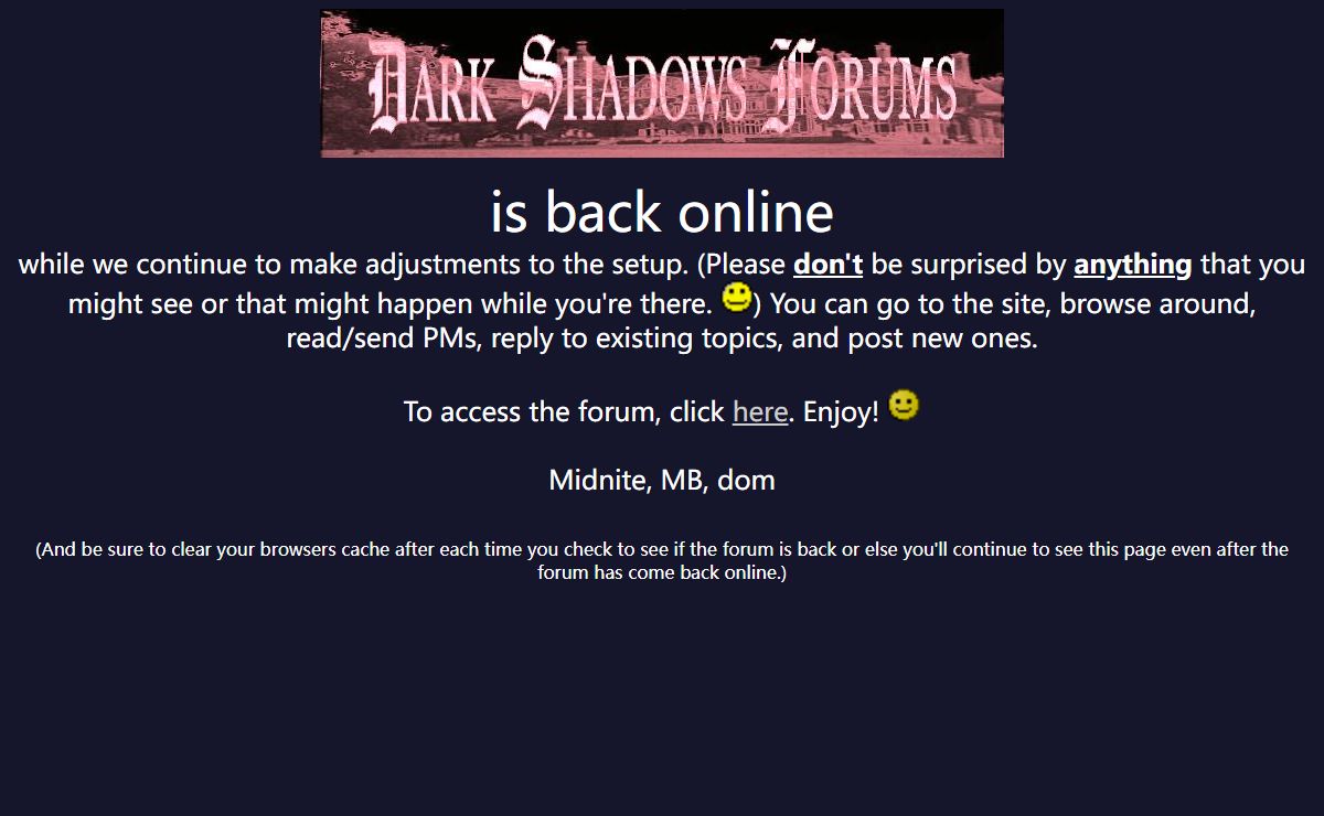 DARK SHADOWS FORUMS