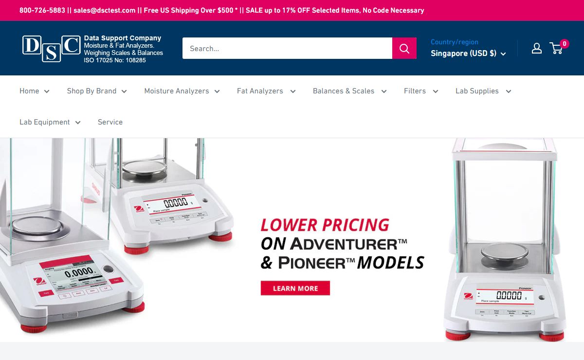 Data Support Co - Moisture Analyzers, Analytical Balances, Scales, Fil
