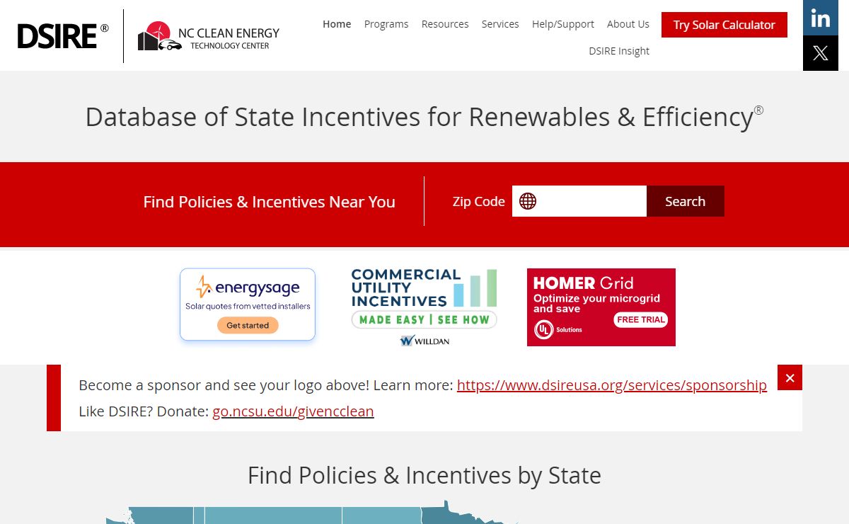 Database of State Incentives for Renewables & Efficiency® - DSIRE