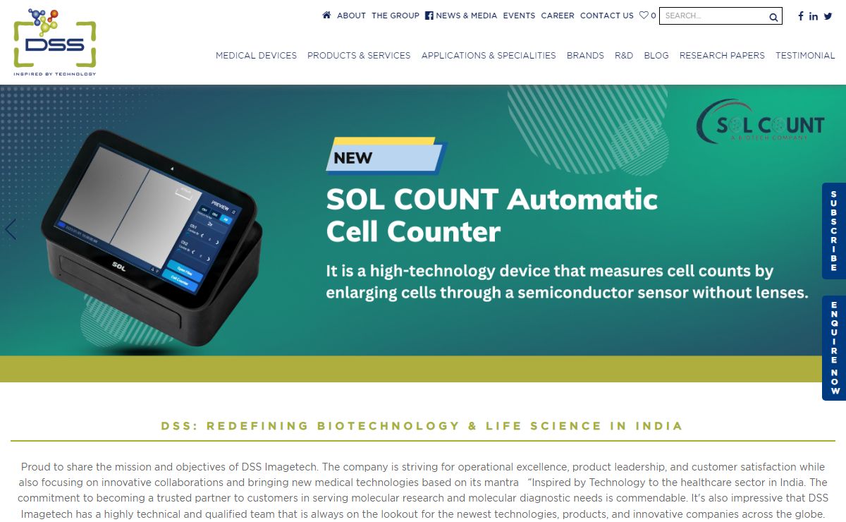 DSS Imagetech: Biotech Products | Biotechnology Industry in India