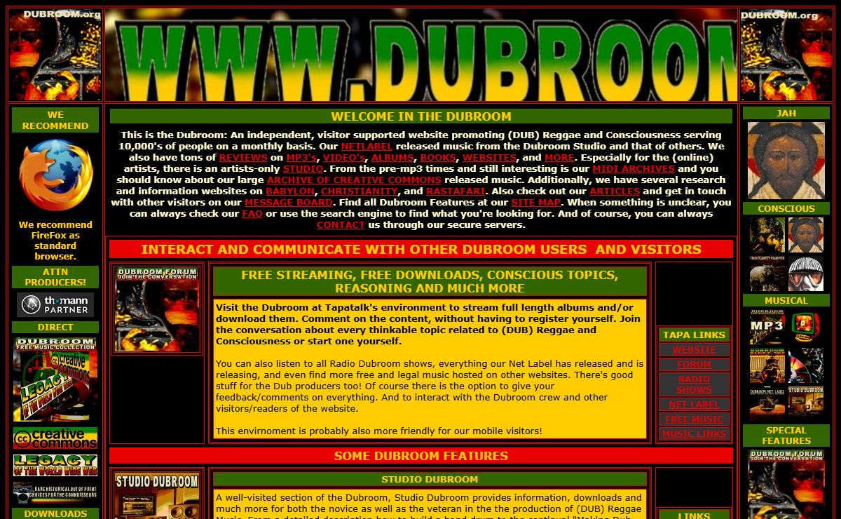 Main Page - Dubroom - Promoting (Dub ) Reggae and Consciousness
