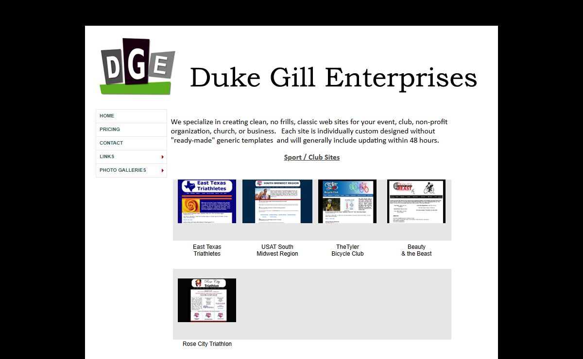 Duke Gill Enterprises:  Web Design Service