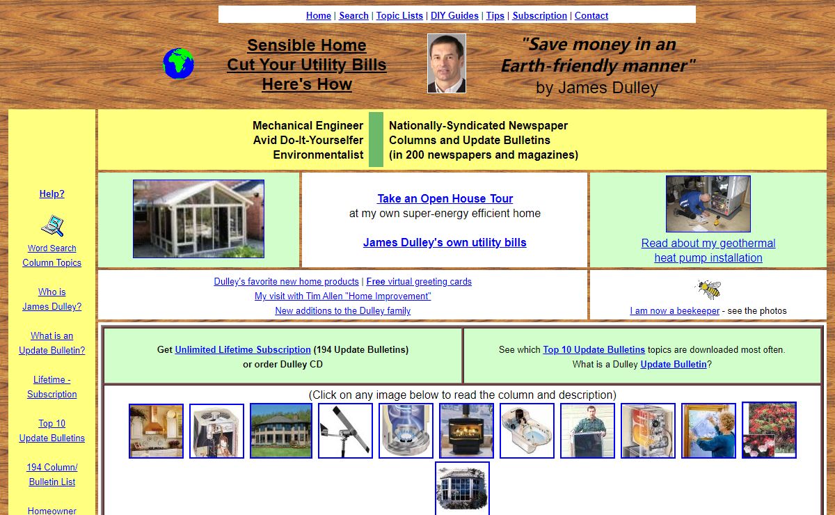 James Dulley columns to save money, utility bills, environment, energy, home improvement