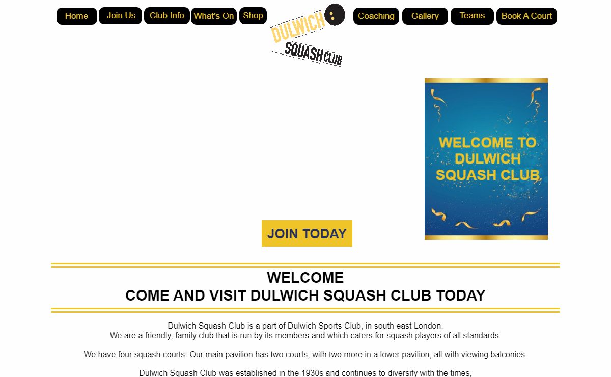 Dulwich Squash Club - Welcome