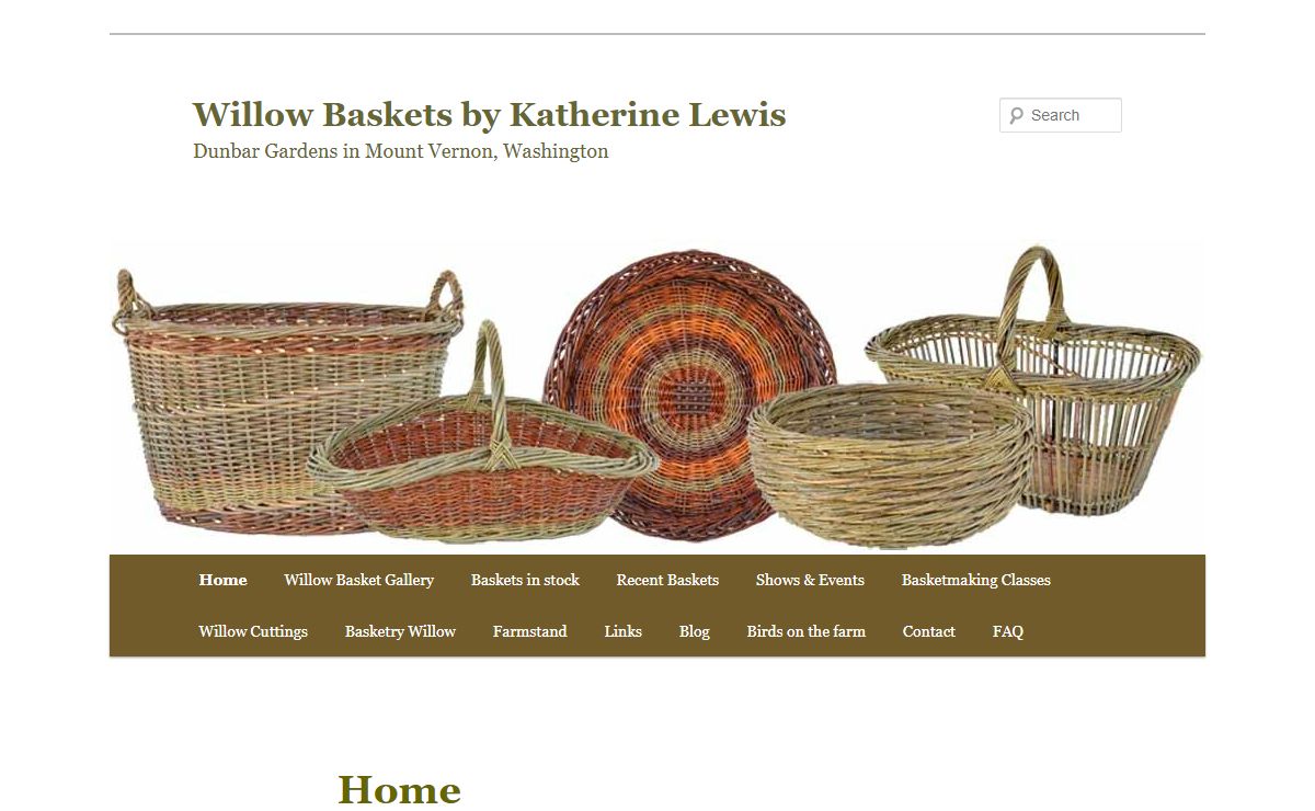 Dunbar Gardens willow baskets and willow cuttingsWillow Baskets by Katherine Lewis | Dunbar Gardens in Mount Vernon, Washington