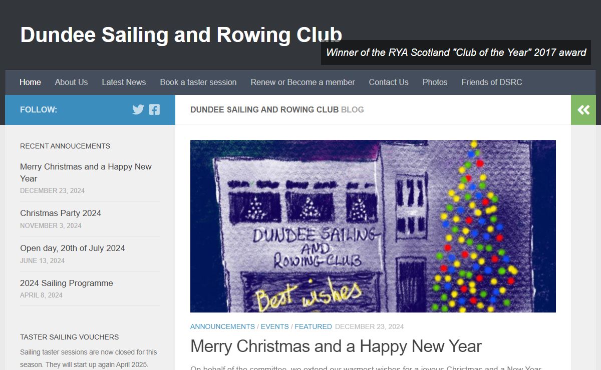 Dundee Sailing and Rowing Club - Winner of the RYA Scotland "Club of the Year" 2017 award