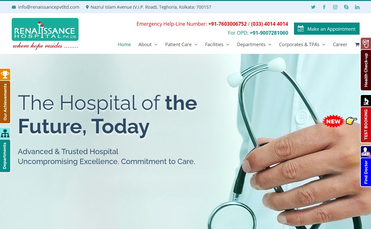 Welcome to Renaissance Hospital - A NABH Hospital - Kolkata New Town