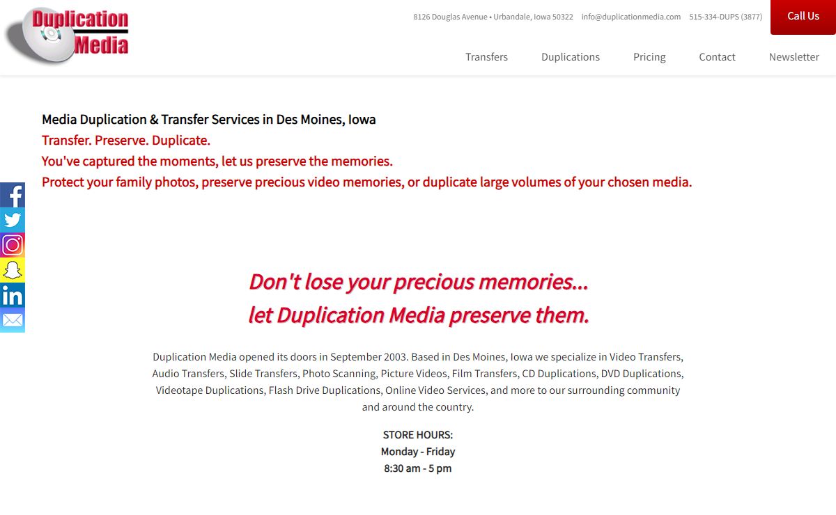 Duplication Media | Preserve Memories with Expert Media Transfer Services in Des Moines, Iowa