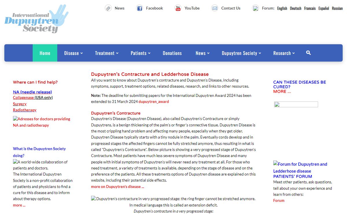 Dupuytren's Contracture - Non-profit information and support