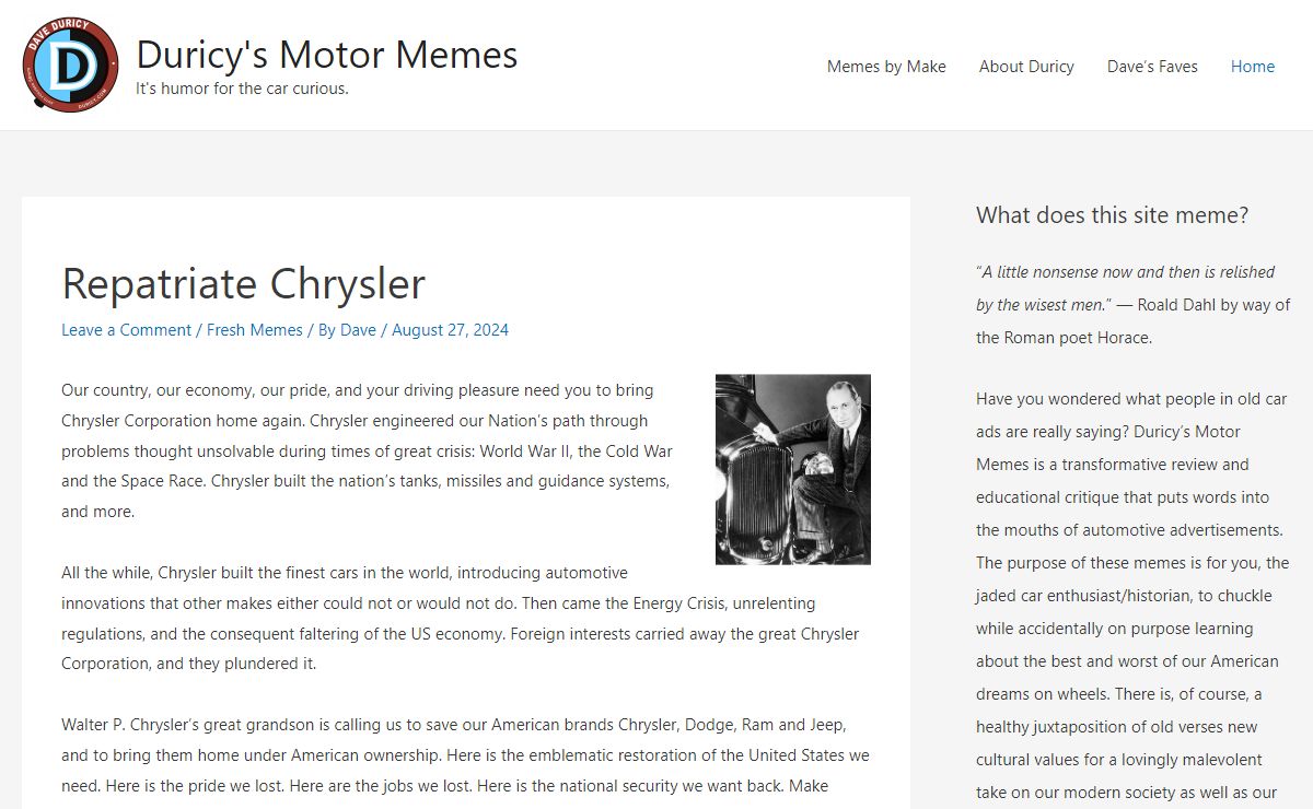 Duricy's Motor Memes - It's humor for the car curious.