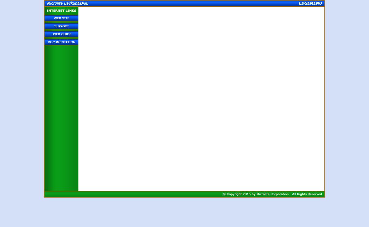 Microlite BackupEDGE - EDGEMENU