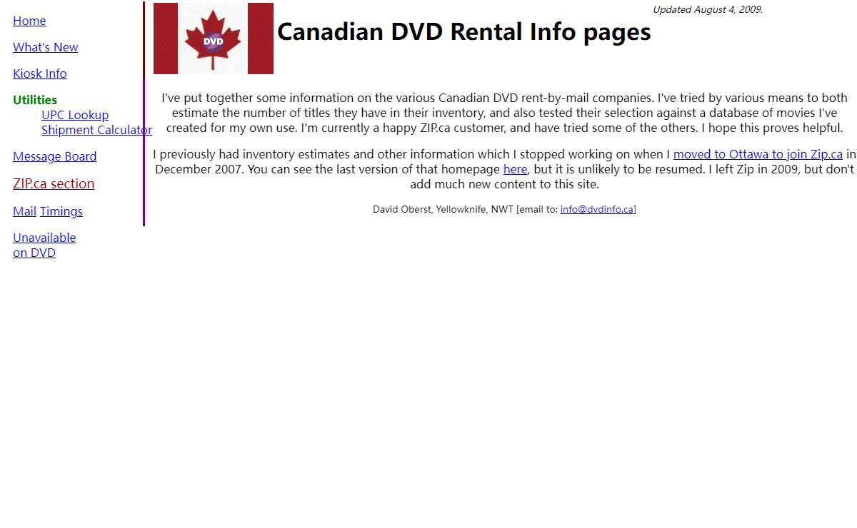 Canadian DVD Info