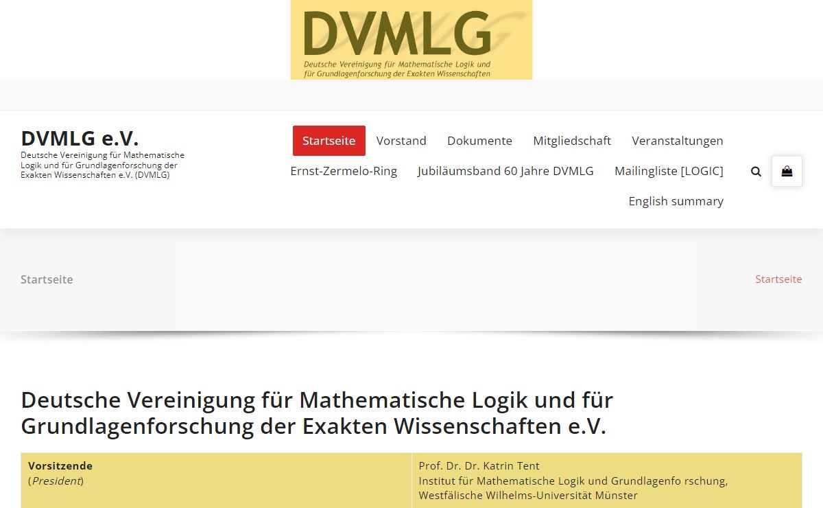 DVMLG e.V. – Deutsche Vereinigung für Mathematische Logik und für Grundlagenforschung der Exakten Wissenschaften e.V. (DVMLG)