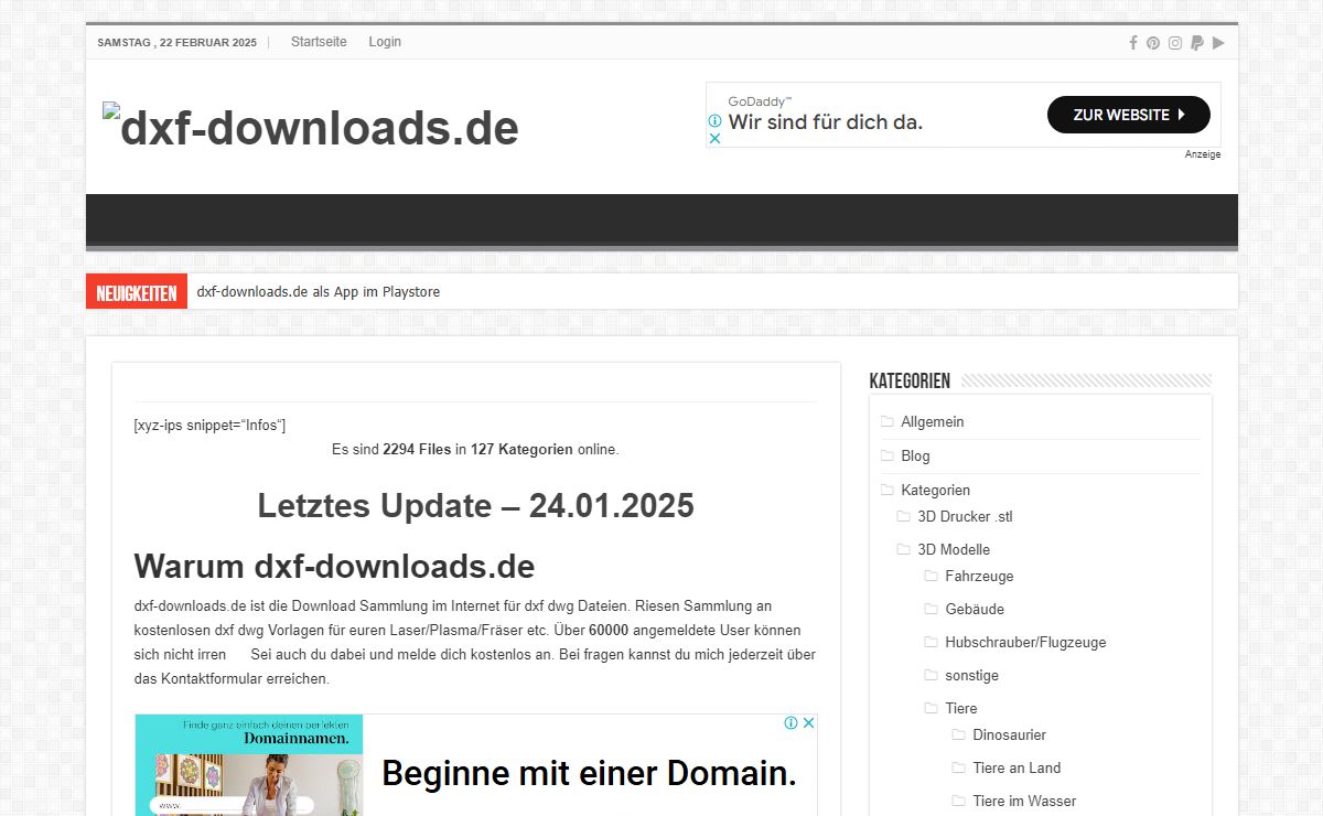 dxf-downloads.de – DXF DWG Vorlagen Downloads kostenlos