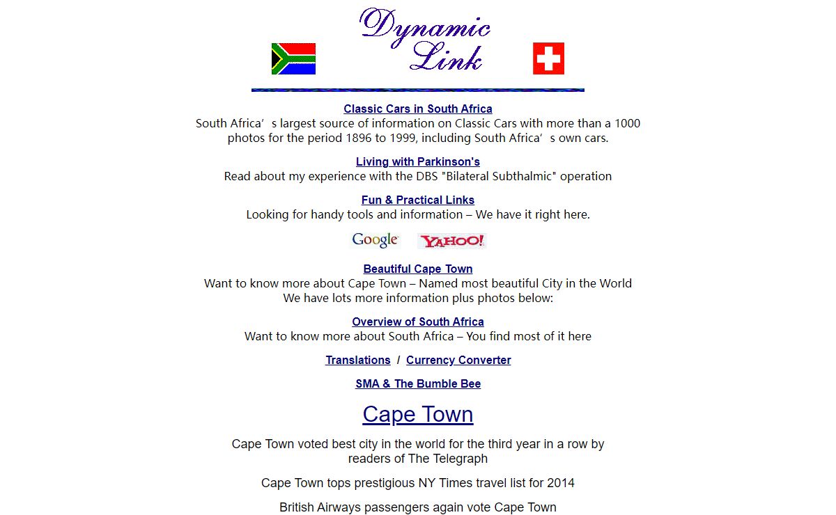 Dynamic Link Page in South Africa