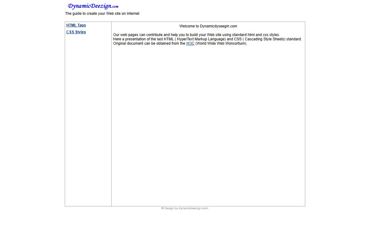 DynamicDeesign reference to HTML and CSS