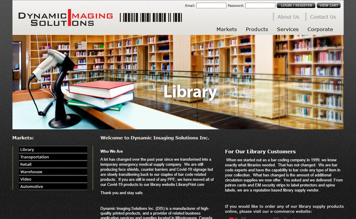 Dynamic Imaging Solutions Inc. (DIS)- Provider of quality bar code label printing services - ALL bar codes,numbering,labels
