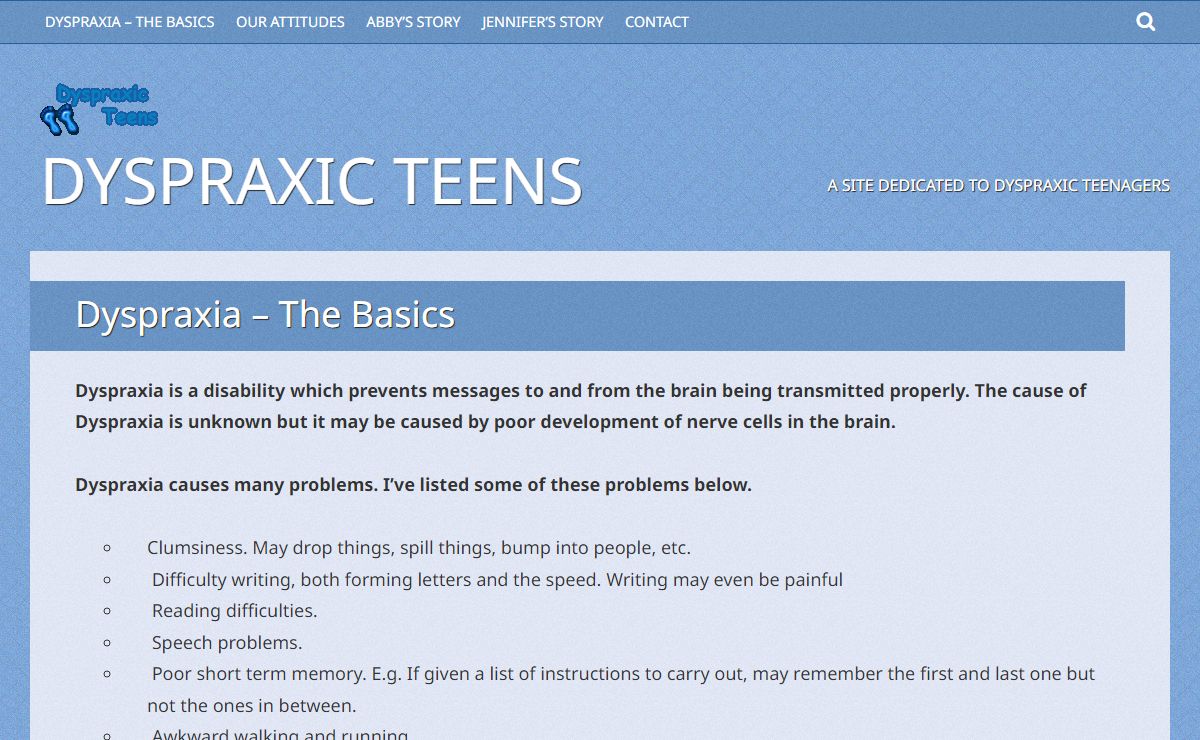 Dyspraxic Teens