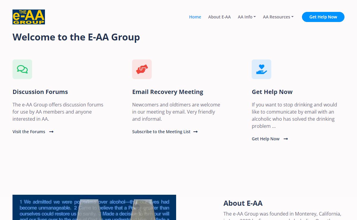 The e-AA Group of Alcoholics Anonymous