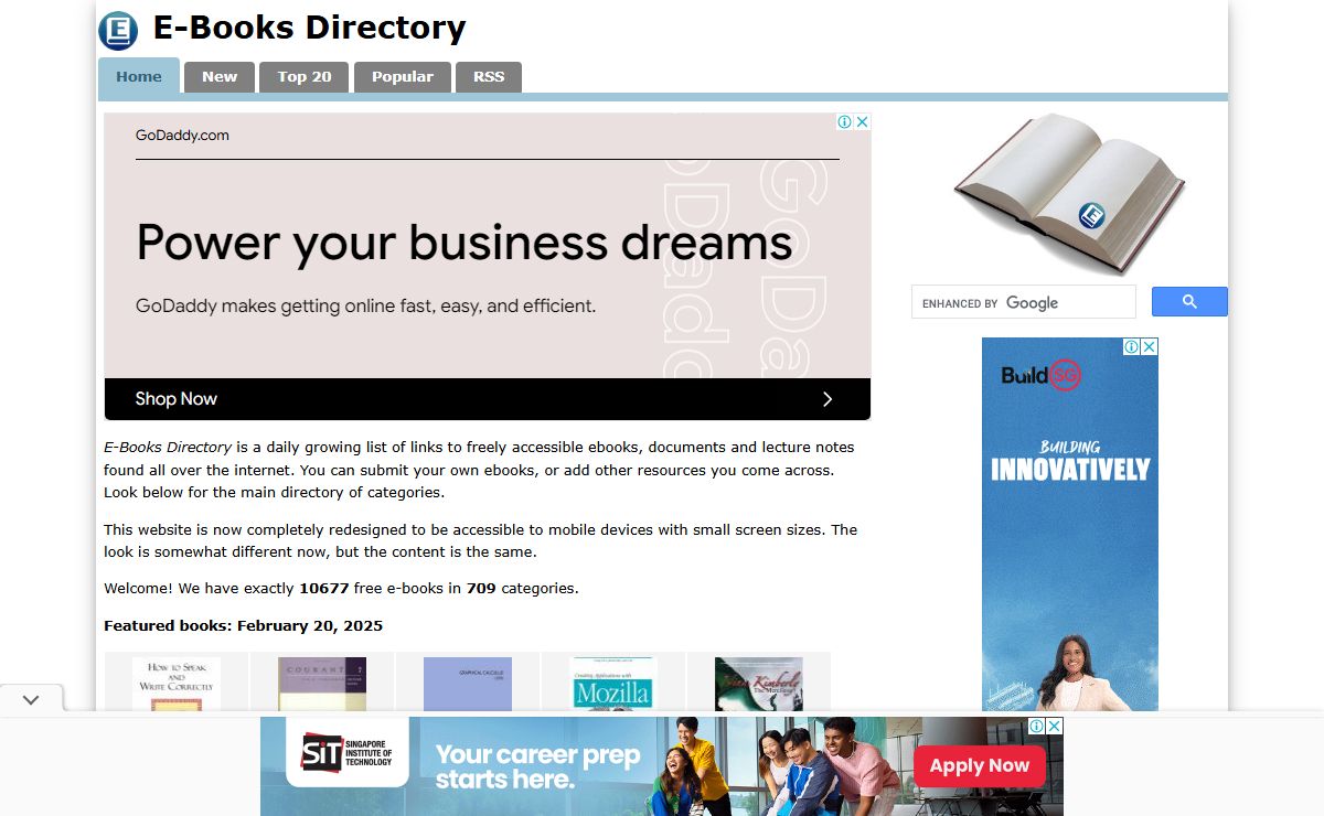 E-Books Directory - Categorized Links to Free Books