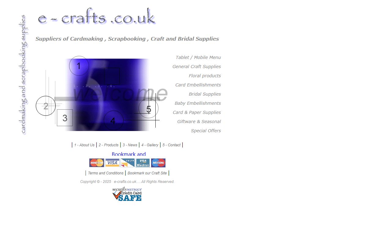 e-crafts Home Page : Handmade card making , scrapbooking , general craft supplies and bridal materials