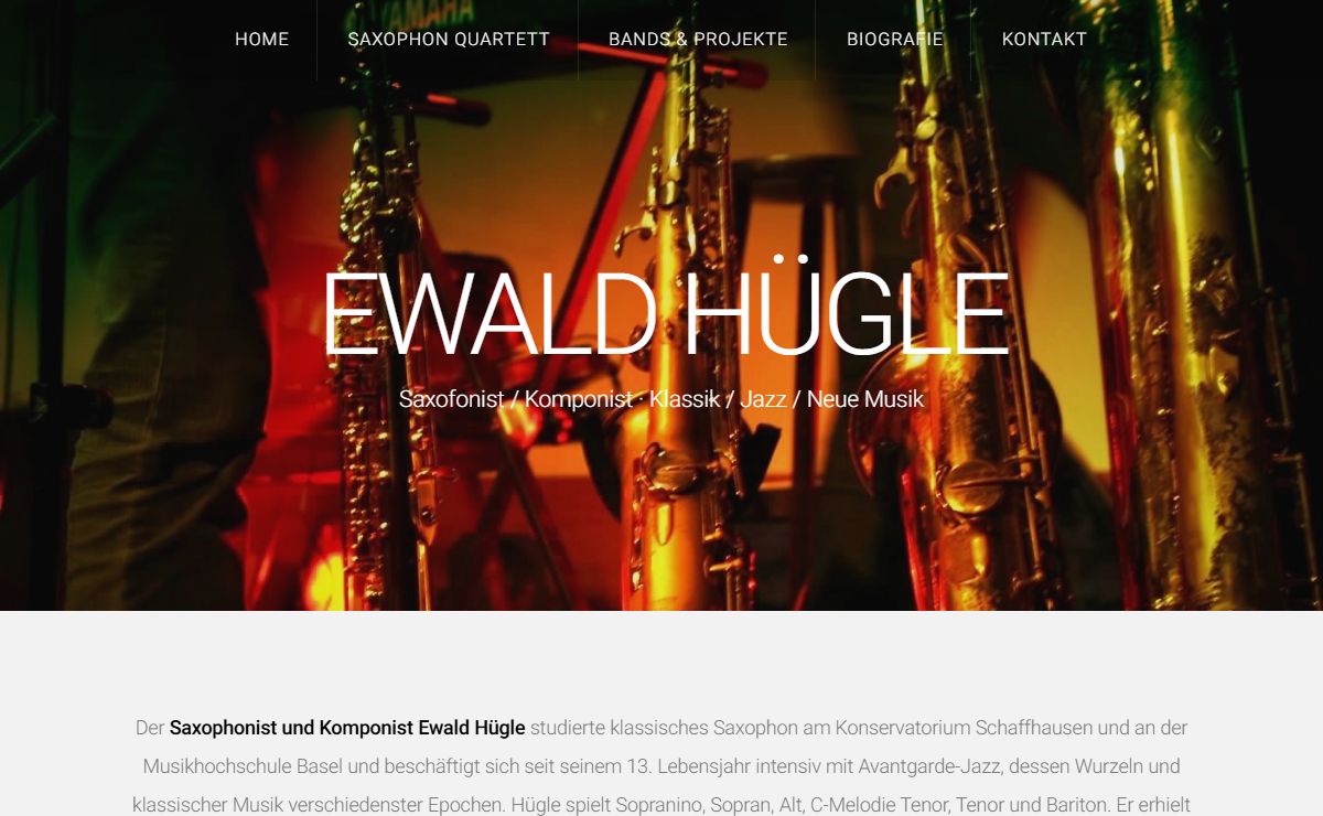 Ewald Hügle · Saxofonist / Komponist · Klassik / Jazz / Neue Musik