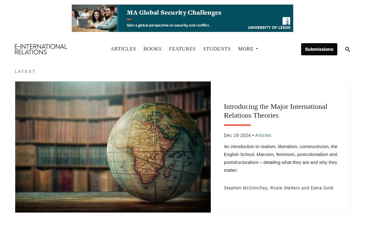 E-International Relations — the world's leading open access website for students and scholars of international politics