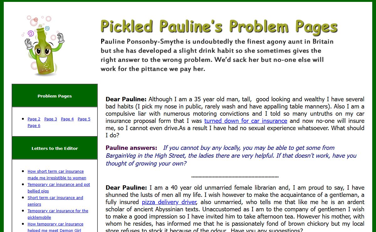 Pickled Pauline's Problem Pages