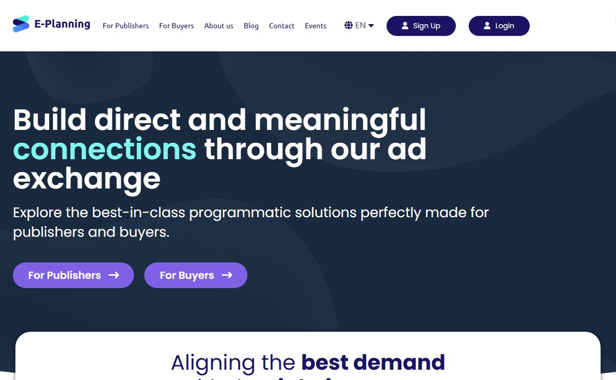 E-Planning - programmatic solutions for publishers and buyers