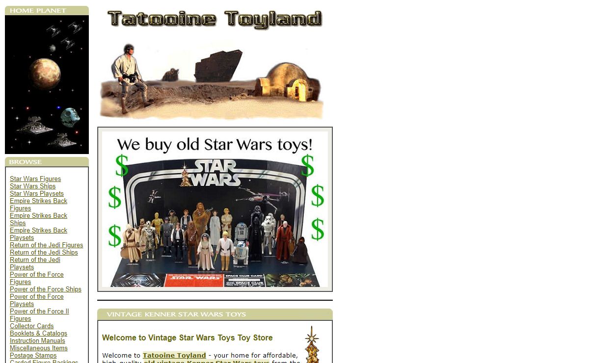 Tatooine Toyland - Vintage Kenner Star Wars Toys for Sale