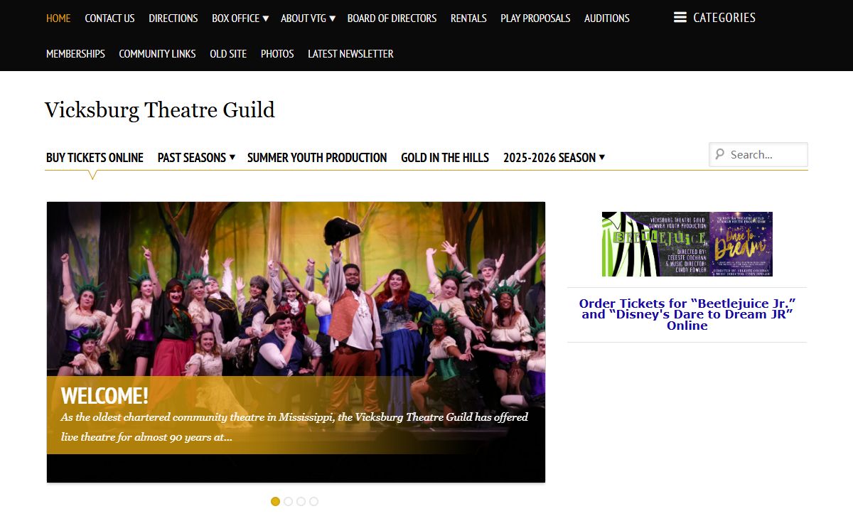 Vicksburg Theatre Guild – Experience the excitement of live theatre!