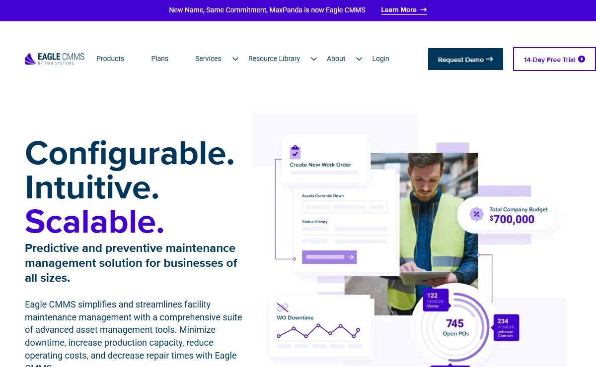Eagle CMMS Solutions | Best Preventive Maintenance Management Software