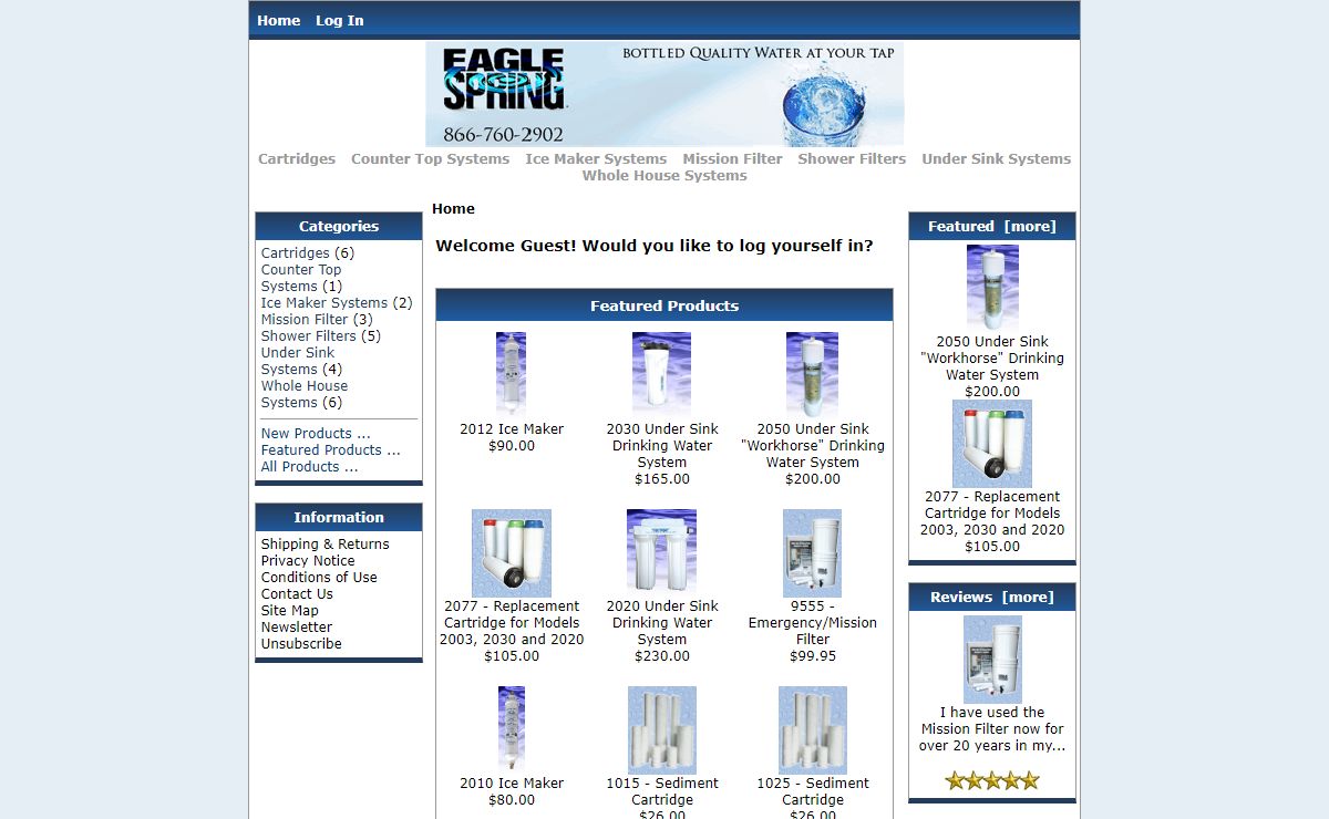 Eagle Spring Filtration, Bottled Quality Water At Your Tap!