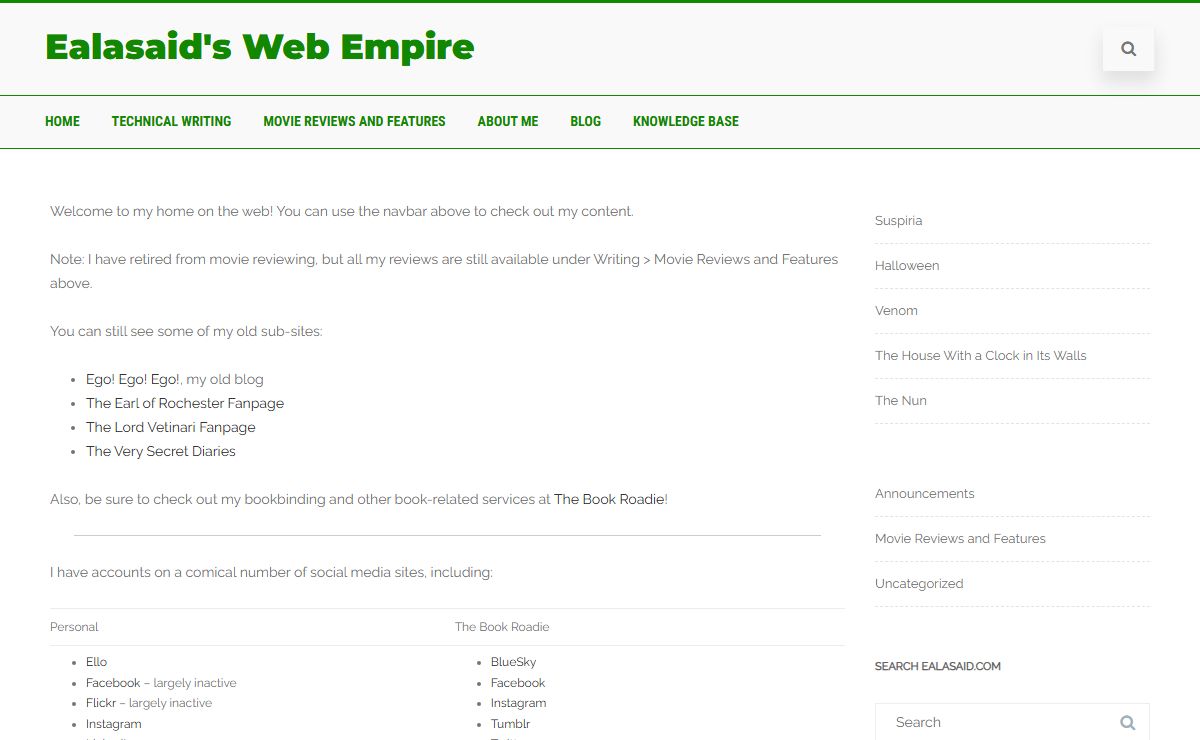 Ealasaid's Web Empire – Ealasaid Haas' home on the web