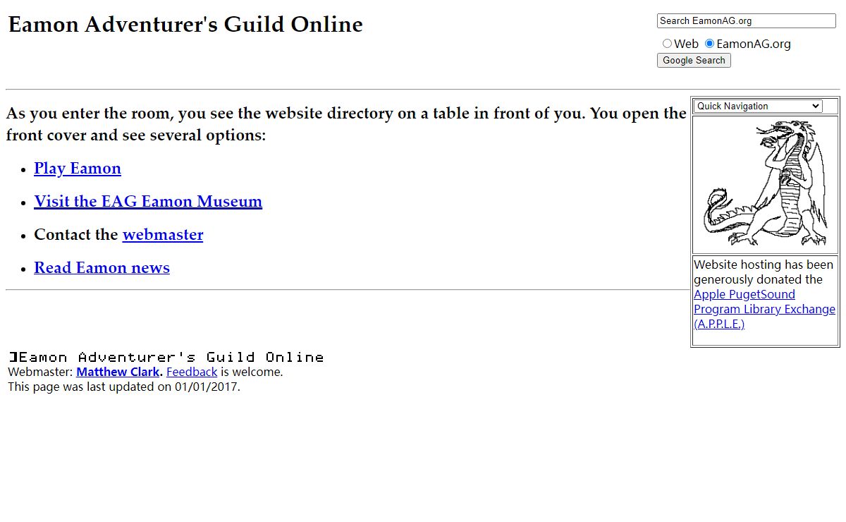 Eamon Adventurer's Guild Online