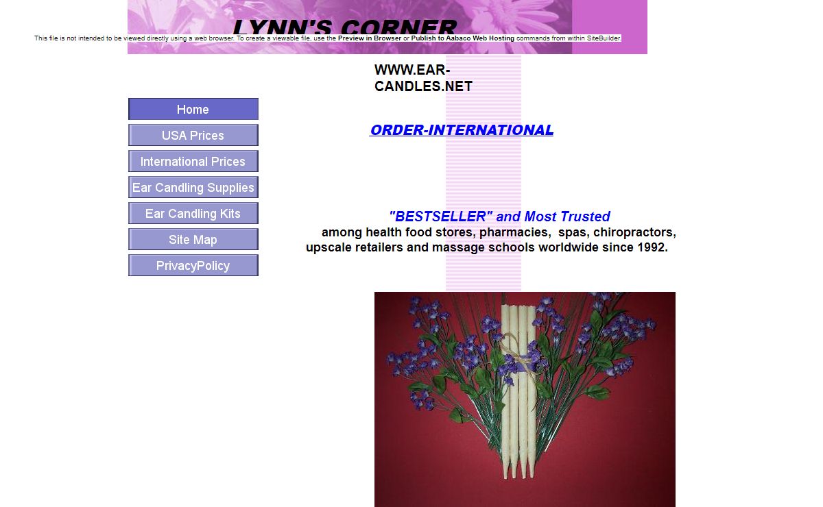 Lynn's Corner Professional Grade Ear Candles at Wholesale Prices since 1992