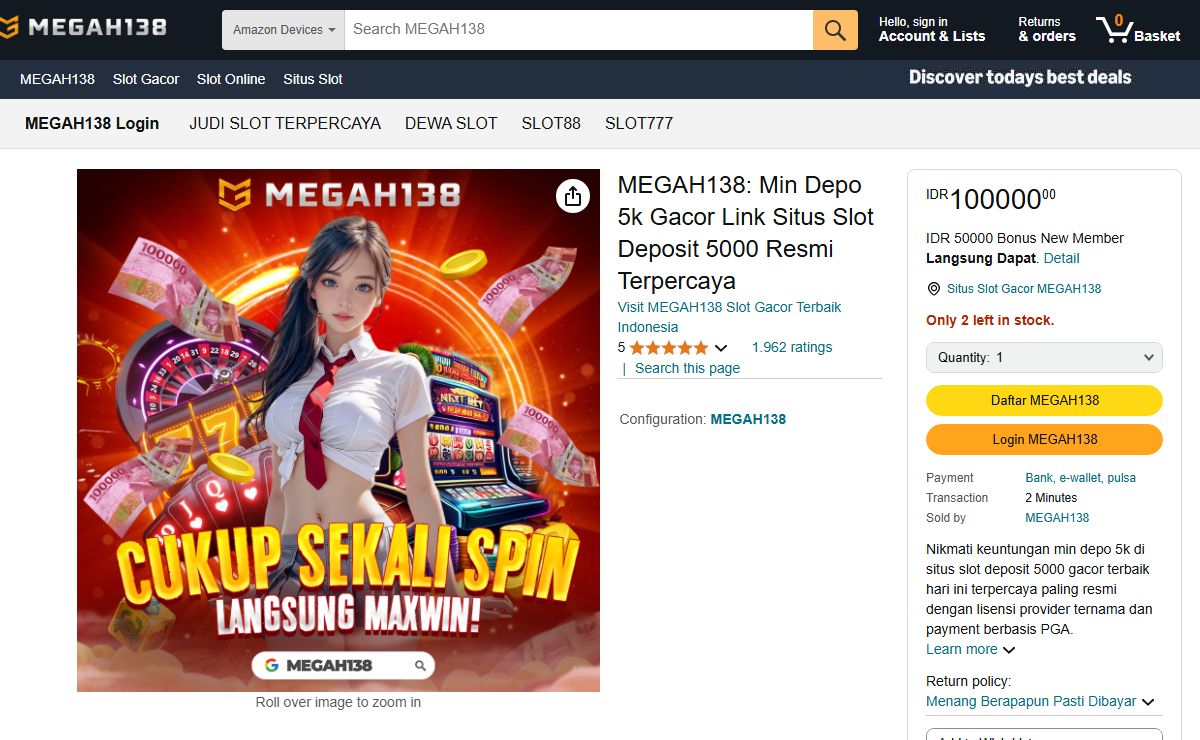 MEGAH138: Min Depo 5k Gacor Link Situs Slot Deposit 5000 Resmi Terpercaya