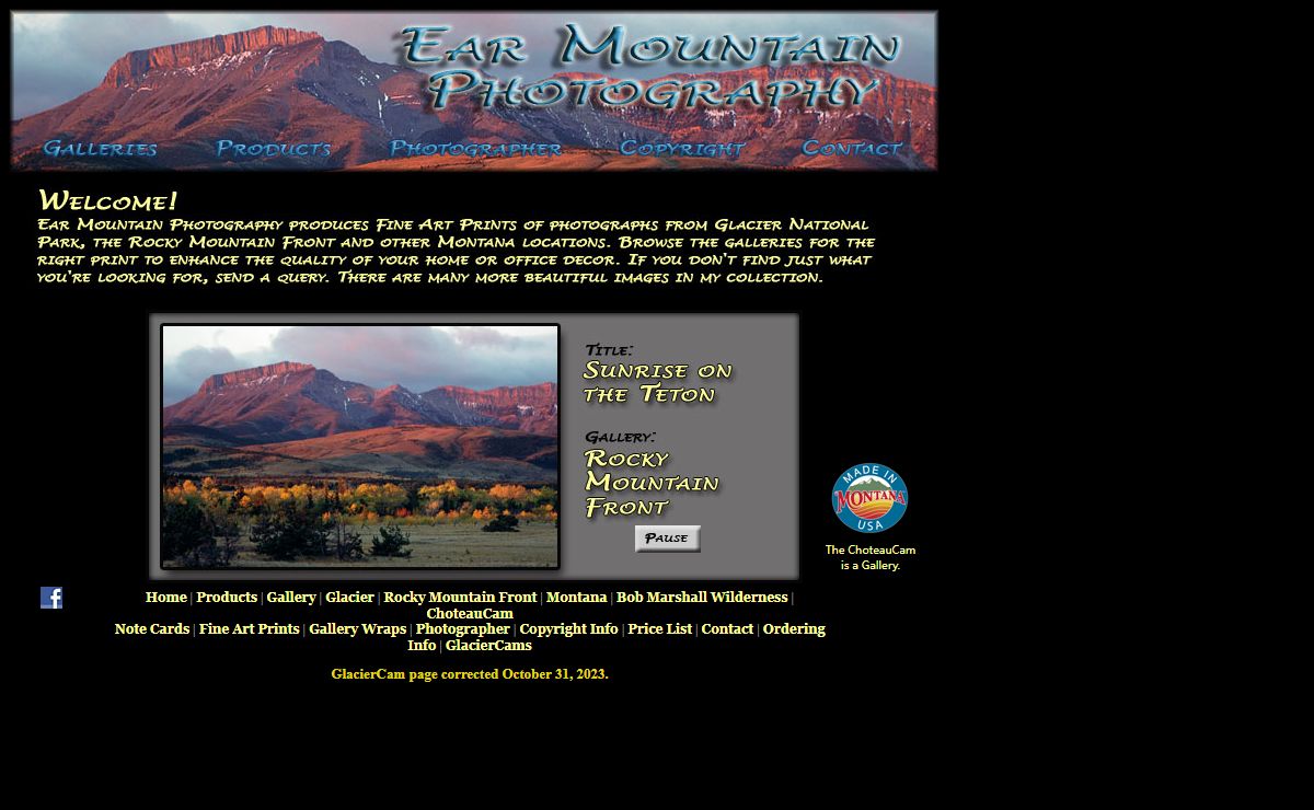 Ear Mountain Photography, Choteau, Montana - Glacier National Park and the Rocky Mountain Front