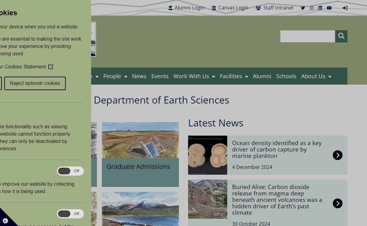 Home | Department of Earth Sciences
