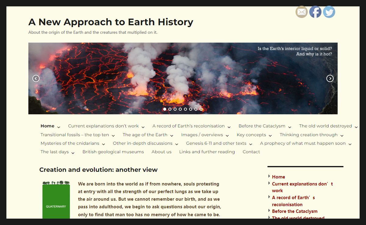 Earth was created, destroyed, then naturally renewed.