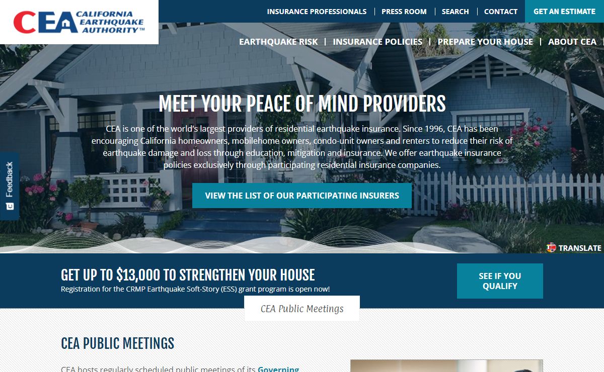 Earthquake Preparedness & Insurance | California Earthquake Authority (CEA)