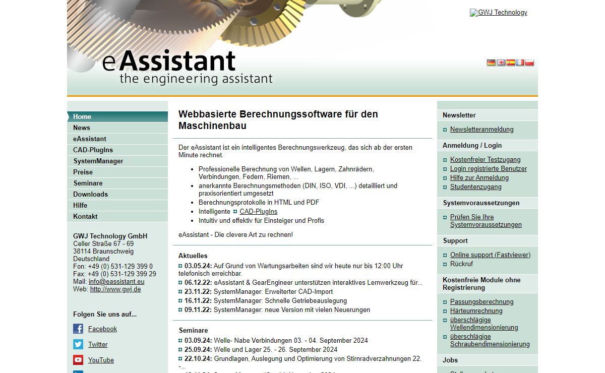 GWJ eAssistant: Webbasierte Berechnungssoftware für den Maschinenbau