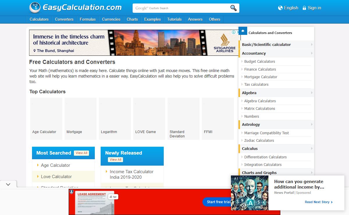 Free Online Math Calculator and Converter