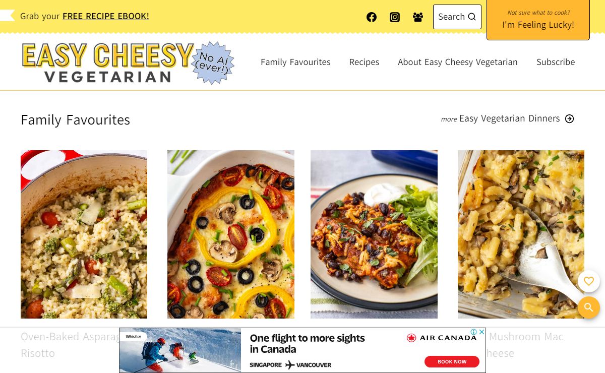 Easy Cheesy Vegetarian - Simple Vegetarian Recipes