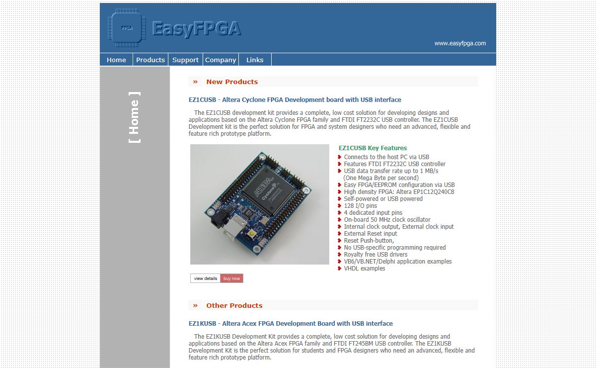 EasyFPGA - Altera and Xilinx FPGA development boards with USB interface