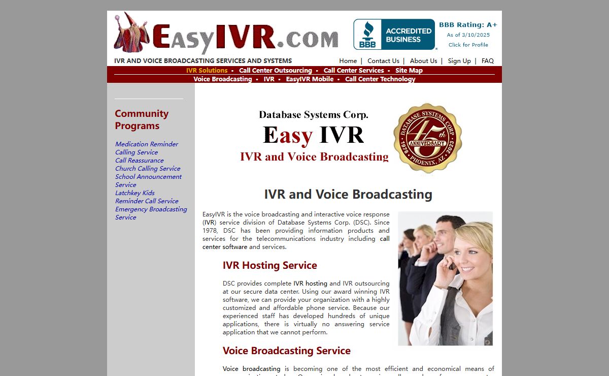 IVR And Voice Broadcasting Service. Phone Systems and Outsourced Services.