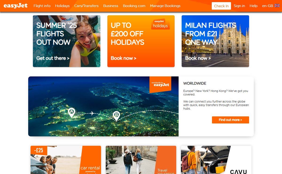 easyJet | Flights & Holidays ✈️ Book Low-Cost Airline Tickets