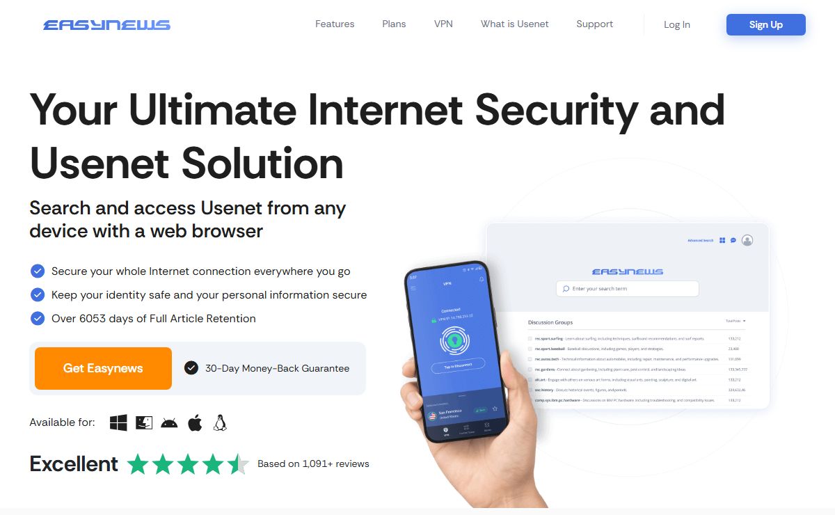 Easynews: Secure Usenet Access